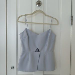Nicholas light blue top w/ cut out; size 6; in excellent condition